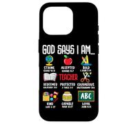 God Says I Am Teacher Strong Accepted Bold Redeemed Case for iPhone 16 Pro