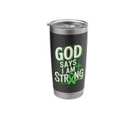 God Says I'm Strong Survivor Liver Cancer Awareness Stainless Steel Insulated Tumbler