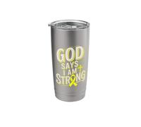 God Says I'm Strong Survivor Sarcoma Awareness Stainless Steel Insulated Tumbler