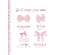God Says You Are: Christian College Ruled Composition Notebook Super Cute Coquette Aesthetic Pastel Pink Bows for Women, Girls, Teens, Students, Bible ... School & Office Preppy Y2K Supplies