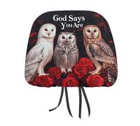 God Says You Are Owl Car Headrest Covers Seat Head Rest Protector