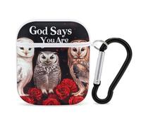 God Says You Are Owl Protective Case Compatible with Airpods 1&2 Bluetooth Headset Cover Hard Shell Earphone Case