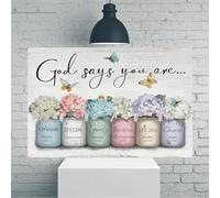 God Says You Are Special Vintage Rustic Canvas Wall Art - 12x18in Unframed Poster- Home & Office Decor for Living Room, Bedroom, Kitchen & Cafe