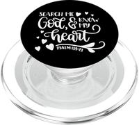 God Search Me And Know My Heart Christian Quote Bible PopSockets PopGrip for MagSafe
