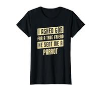 God Sent Me A Parrot Funny Parrot Value Graphic T-Shirt, Women, Black, XL