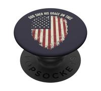 God Shed His Grace Christian Patriot American Flag USA PopSockets Adhesive PopGrip