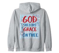 God Shed His Grace On Thee America Design Zip Hoodie
