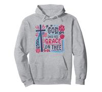 God Shed His Grace on Thee Cross Flag Roses Christian Faith Pullover Hoodie