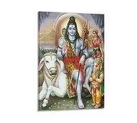 God Shiva Parvathi Hinduism Poster Indian Gods Religious Ritual Culture Picture Print Canvas Poster Wall Art Modern Home Artworks 16x24inch(40x60cm)