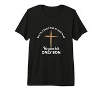 God So Loved The World Christian Bible Verse Scripture Premium T-Shirt