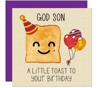 God Son Birthday Card - A Little Birthday Toast - Funny Birthday Cards for God Son