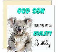 God Son Koala Birthday Card for Men women - Funny Pun Birthday Cards for God Son
