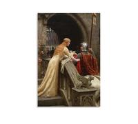 God Speed by Edmund Blair Leighton - Pre-Raphaelite Medieval Wall Art Print Featuring Knight And Maiden for Room Decor Unframe 20x30inch(50x75cm)