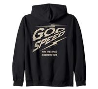 God Speed Run the Race Running Tee Zip Hoodie