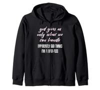 God Thinks I'm a Bad-Ass Funny T-Shirt Zip Hoodie
