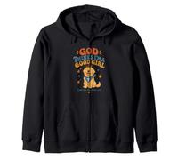 God Thinks I'm A Good Girl Golden Retriever Dog Christian Zip Hoodie