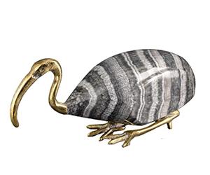 God Thoth as The SACRED IBIS Black Alabaster stone, Copper, Unique heavy made in Egypt. He was depicted as an Ibis bird or a baboon