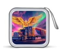 God Truck U.S. Flag Stylish CD Cases Storage Bags Binder 40-Capacity