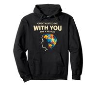 God Trusted Me With You Autism Awareness Faith Puzzle Design Pullover Hoodie