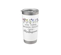 God Turns Broken Piece into Masterpieces Bible Verse Psalm Stainless Steel Insulated Tumbler