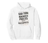God Turns Broken Pieces Into Masterpieces Christian Art Pullover Hoodie
