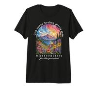 God Turns Broken Pieces Into Masterpieces Christian Prayer Premium T-Shirt