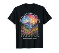 God Turns Broken Pieces Into Masterpieces Christian Prayer T-Shirt
