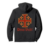 God Wills It! - Deus Vult - Jerusalem Cross Pullover Hoodie