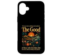 God Works For The Good Romans 8:28 Bible Verse Case for iPhone 16 Plus