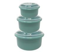 GODAGE 6-Piece Nesting Microwave Containers with Adjustable Steam Vents, Food Storage Containers with Vented Lids, Tight Fitting Lid, Modern, High-Class Design in Teal Green Color (3, Round)