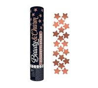 GoDan Beauty&Charm Rose Gold Confetti Cannon with Stars Confetti, 30cm Tube with Foil Confetti, Confetti Shooter and Party Popper, Ideal for Wedding, Carnival, Hen Party, Birthday