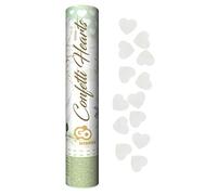 GoDan Confetti Cannon with Hearts Confetti, 30cm Tube of Paper Confetti, Confetti Shooter and Party Popper, Ideal for Wedding at Registry Office or Church, Birthday, Engagement, Anniversary
