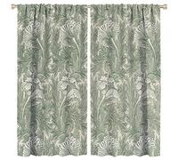 GoDazzling Bohemia William Morris Art Blackout Window Curtains, Vintage Flowers and Foliage Rod Pocket Curtains, for Living Room Bedroom 21(W)*45(L) 2 Panels