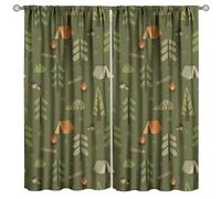 GoDazzling Farmhouse Camping Blackout Window Curtains, Rustic Vintage Farm Country Retro Forest Window Drapes, for Living Room Bedroom 21(W)*45(L) 2 Panels