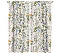 GoDazzling Floral Blackout Windows Curtains, Vintage Garden Plants Herbs Flowers Botanical Classic Design Art Curtains, for Living Room Bedroom 42x54in 2 Panels
