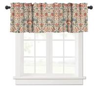 GoDazzling William Morris Floral Botanical Curtain Valance, Vintage Flower Boho Rustic Farmhounse Window Valance, for Bedroom Living Room Cafe Bathroom 1 Panels W54xL18in
