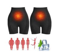 GodbTG 2 Pack Ice Silk Ion Fiber Repair Shaping Shorts, Ionshaper for Women, Micro Vibration Massage Shaping Shorts (Black,L(140 Ibs-180 Ibs))