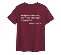 GodbTG You are Enough T-Shirt, Dear Person Behind Me T-Shirt, to the Person Behind me Shirt (Claret color,L)
