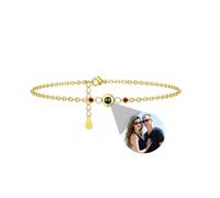 Godchoices Personalised Circle Photo Bracelet, Custom Photo Gifts for Women, Men, Family, Couple, Friends