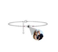 Godchoices Personalised Circle Photo Bracelet, Custom Photo Projection Gifts for Women, Men, Family, Couple, Friends