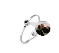 Godchoices Personalised Photo Bracelet with Picture Inside, Custom Circle Picture Bracelets with Birthstone I Love You 100 Languages Projection Bracelet Bangle for Women Men Friends Sister Couples