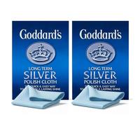 Goddard’s Silver Polish Cloth Long Term Shine Protection Pack of 2 - Cleans, Polishes & Protects Silver Quick & Easy Way to Maintain Shine