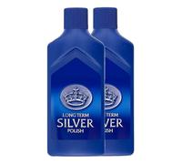 Goddard's Long Term Silver Polish 125ml x 2 Pack Tarnish Remover, Protector, High Shine Sold for Cleaning Silver Jewelry, Gold, Dinnerware, Silverware, Antiques