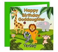 Goddaughter 9th Happy Birthday Card - Jungle Adventures Design - 9 Today