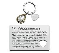 Goddaughter Christening Gifts Engraved Wallet Insert Card May God Forever Light You Way Goddaughter Gifts from Godmother Godfather Baptism Gifts Christmas Birthday Card Gifts for Goddaughter