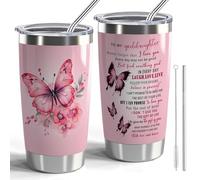 Goddaughter Gift 20oz Stainless Steel Tumbler(Pink Butterfly-Goddaughter)