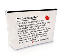 Goddaughter Gift from Godmother Makeup Bag Religious Gift for Women Inspirational Gift for Girls Teen Birthday Christmas Graduation Gift for Her Engagement Gift for Goddaughter Travel Cosmetic Pouch