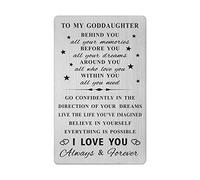 Goddaughter Gifts from Godmother Godfather - Goddaughter Birthday Card - Goddaughter Engraved Message Wallet Card Gifts