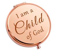 Goddaughter Gifts from Godmother Religious Compact Mirror for Woman Godchild Goddaughter First Communion Gifts for Christian Bible Verse Baptism Folding Makeup Mirror Birthday Mothers Day Present