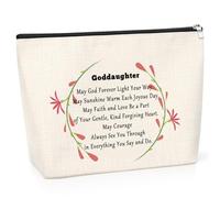 Goddaughter Gifts Makeup Bag Christian Gifts for Women Christian Gift for Goddaughter Cosmetic Pouch Goddaughter Gifts from Godmother Religious Gifts Bible Verse Gift Christmas Birthday Gift for Her